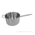 Stainless steel single-handle pot with compound bottom